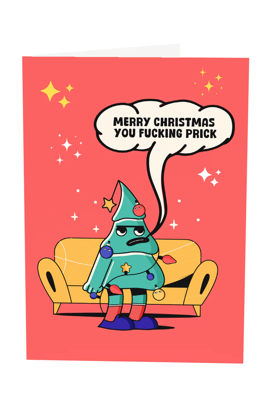 Merry Christmas You Prick Christmas Greeting Card