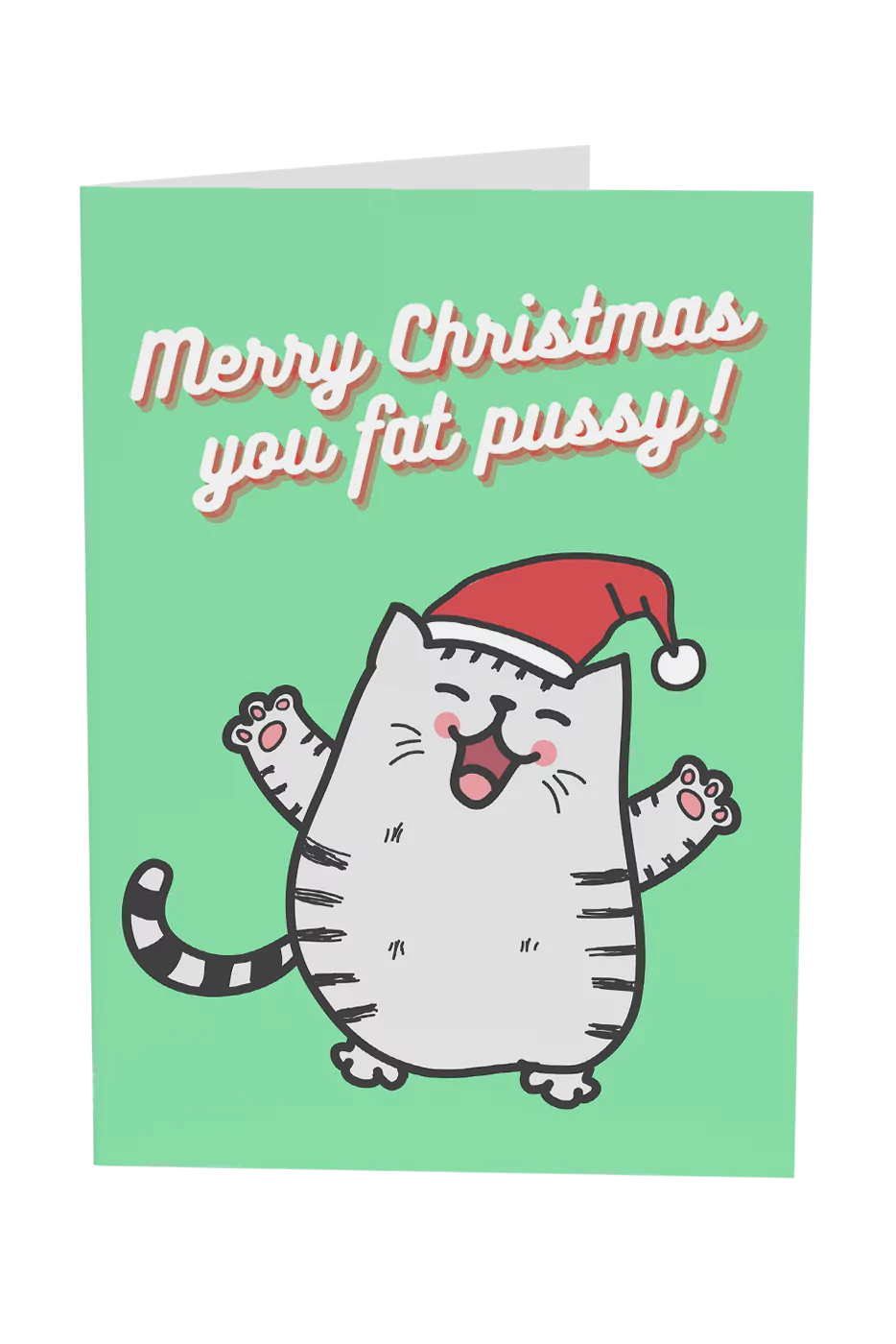 Merry Christmas You Fat Pussy Greeting Card