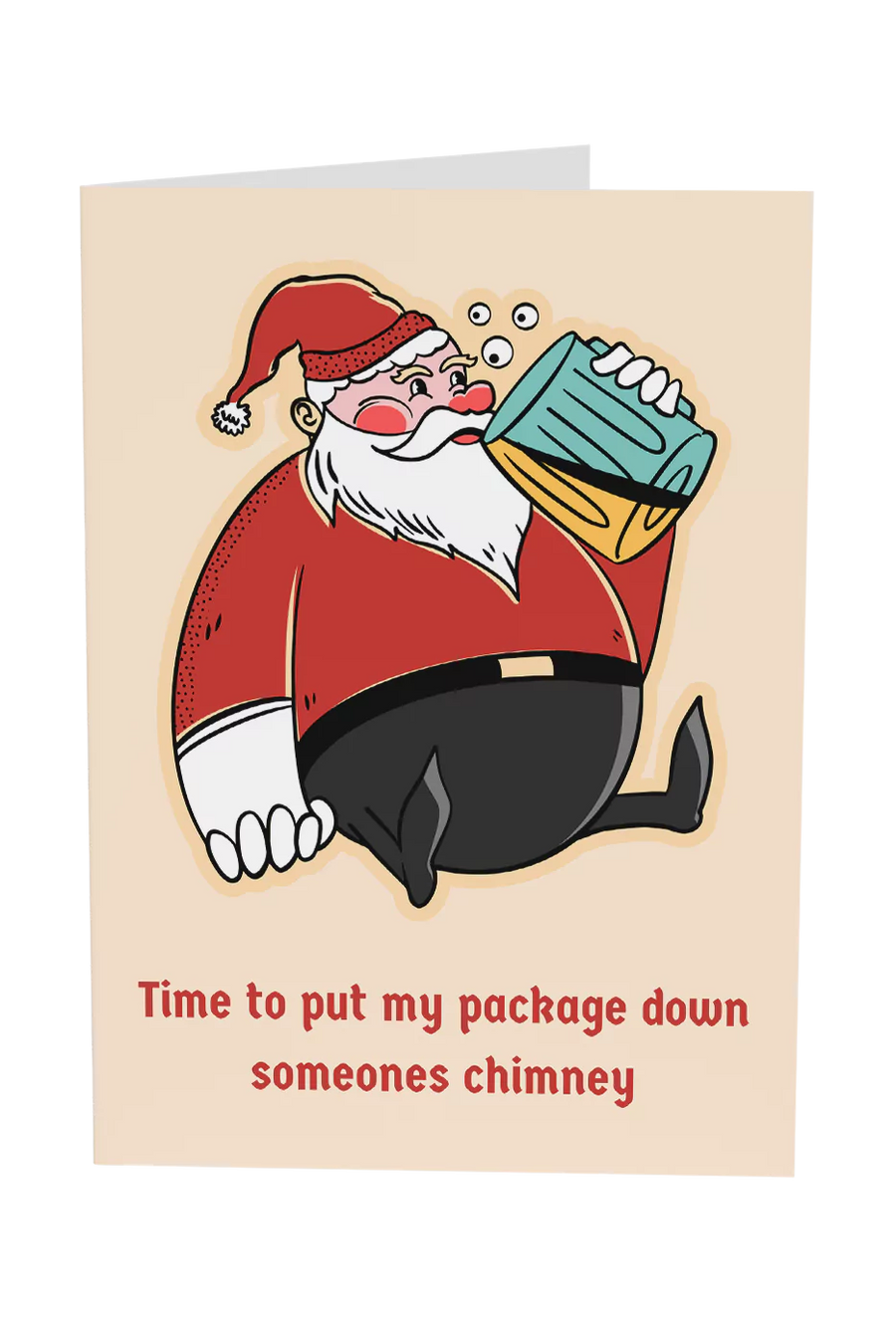 My Package Down Someone's Chimney Christmas Card Greeting Card