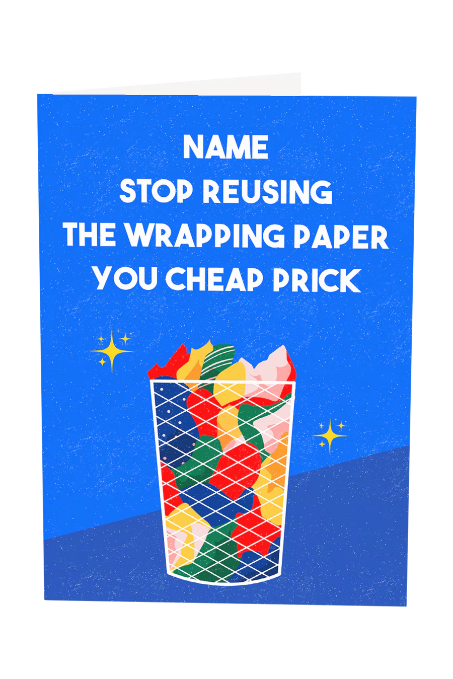 Stop Reusing The Wrapping Paper Custom Name Christmas Card Greeting Card