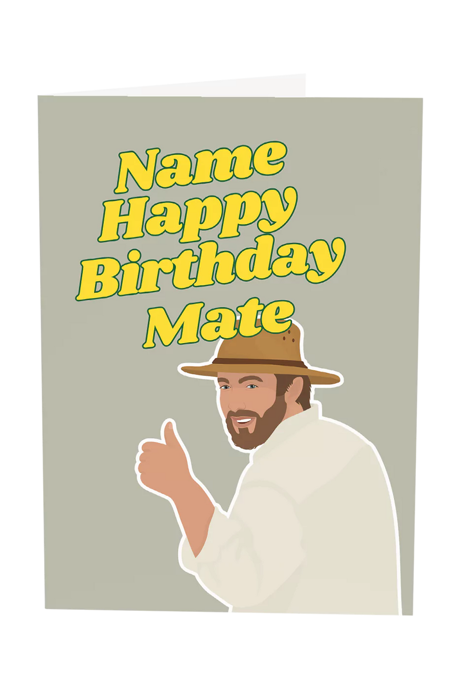 Russell Coight: Happy Birthday Mate Custom Name Greeting Card