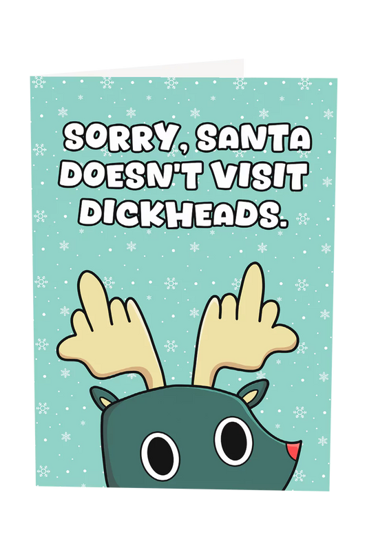 Santa Doesn't Visit Dickheads Christmas Greeting Card