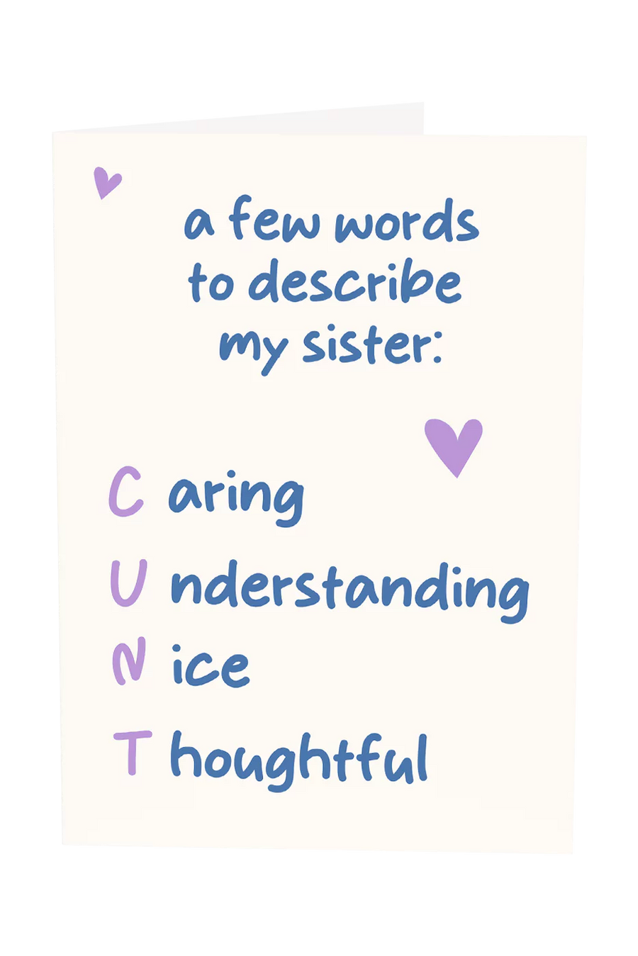 A Few Words To Describe My Sister Greeting Card