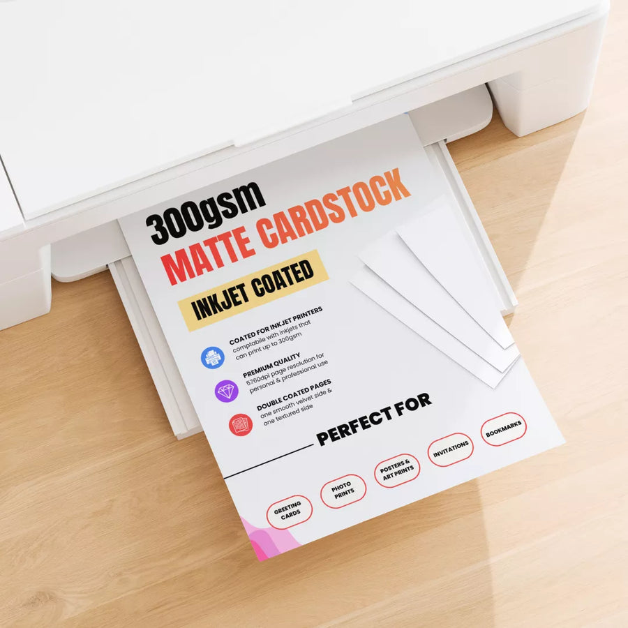 Extreme Quality 300gsm Matte Paper Cardstock – A4 Home Inkjet Coated – No Warping, Perfect for Cards, Photos, Invitations & DIY Projects