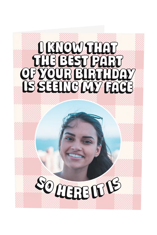 The Best Part Of Your Birthday Custom Photo Upload Greeting Card