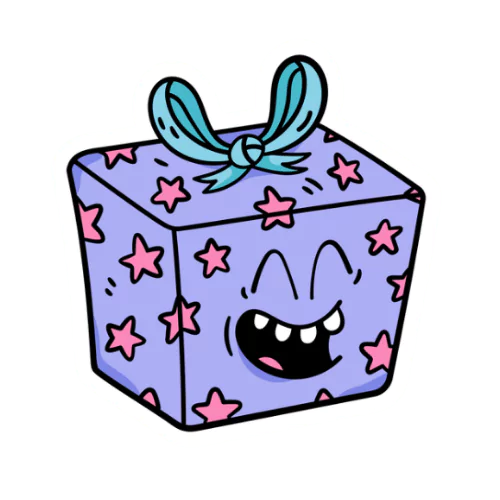 Purple cartoon gift box