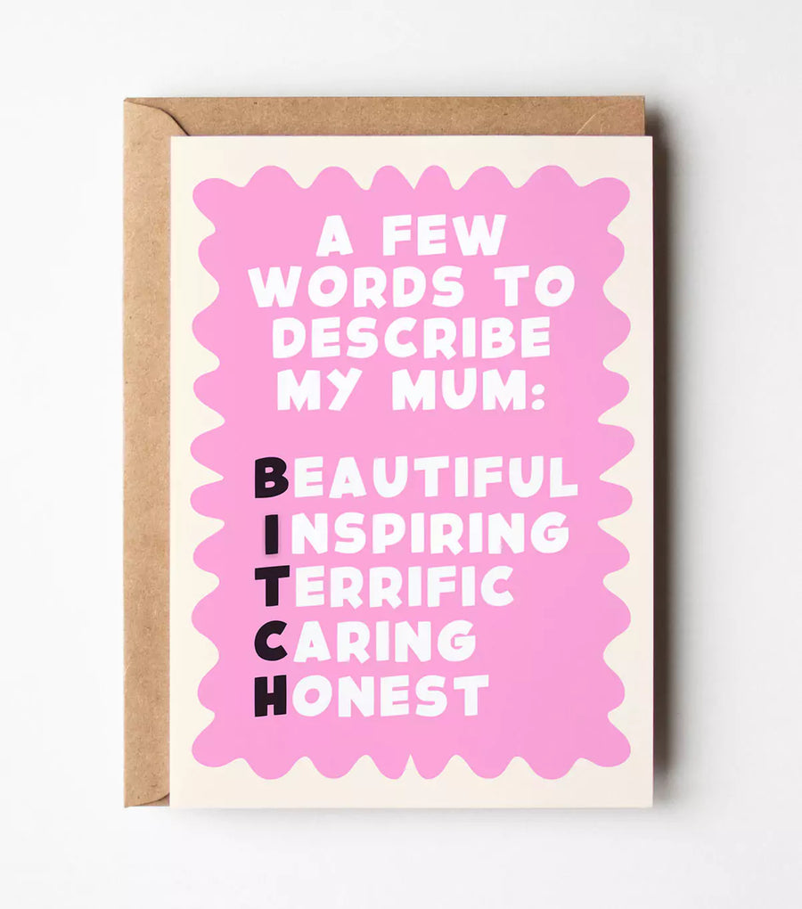 A Few Words To Describe My Mum Greeting Card