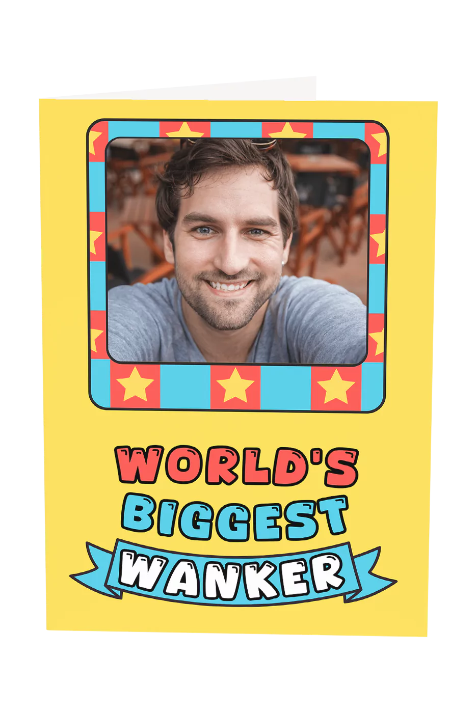World's Biggest Wanker Custom Photo Upload Greeting Card