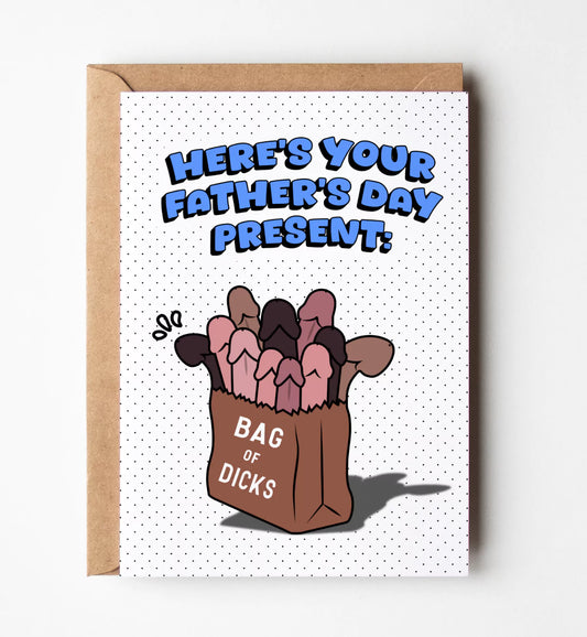 Bag Of Dicks Father's Day Present Greeting Card