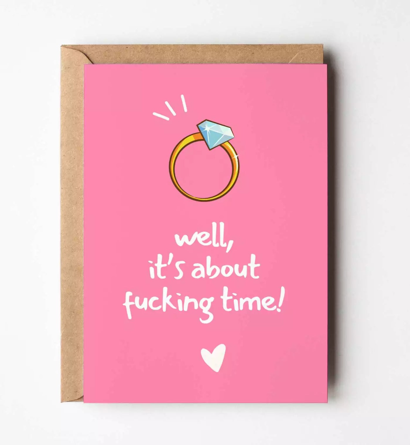 It's About Fucking Time Greeting Card