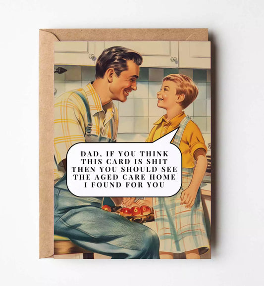 Dad If You Think This Card Is Shit Vintage Card Greeting Card