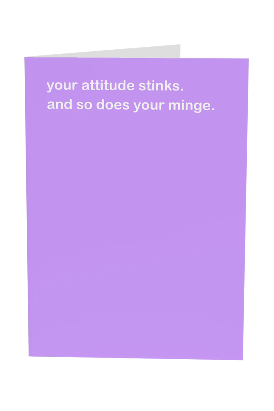 Your Attitude Stinks And So Does Your Minge Greeting Card