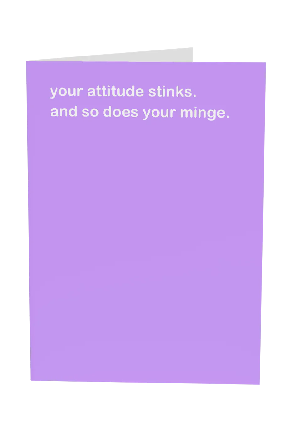 Your Attitude Stinks And So Does Your Minge Greeting Card Wholesale